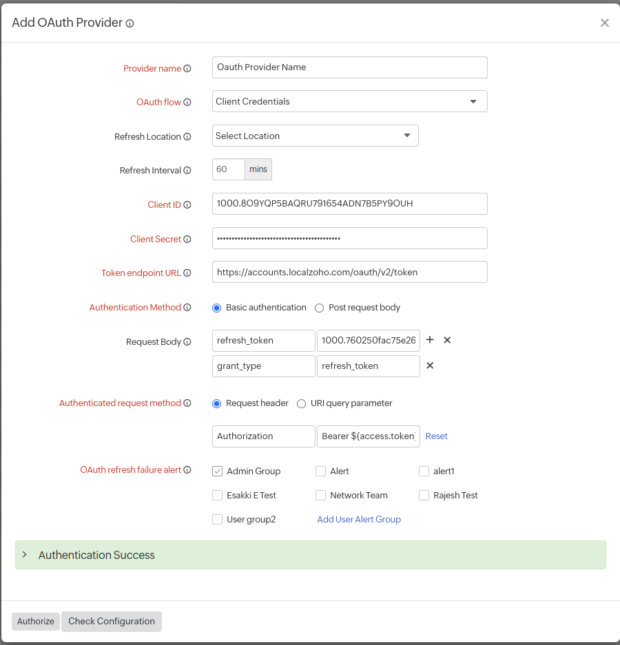 OAuth Configuration OAuth Configuration