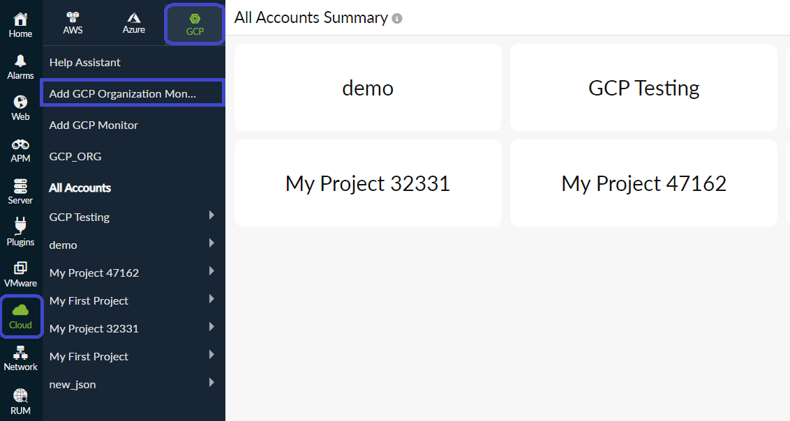add-org-monitor add Google Cloud organization monitor