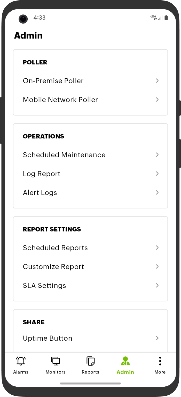 Android Mobile App Server Monitor Android Mobile App Server Monitor