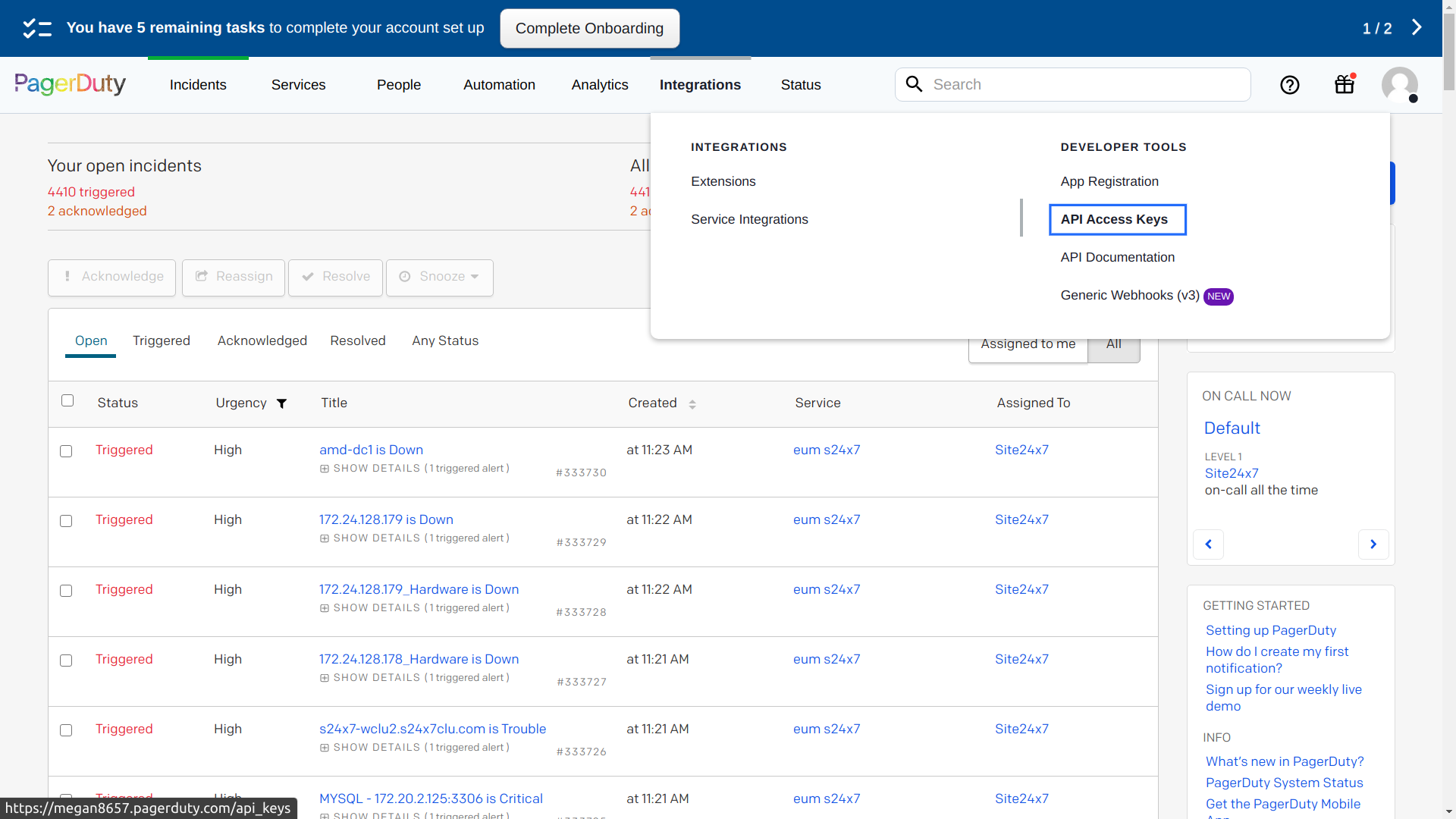 api pagerduty api key generation pagerduty
