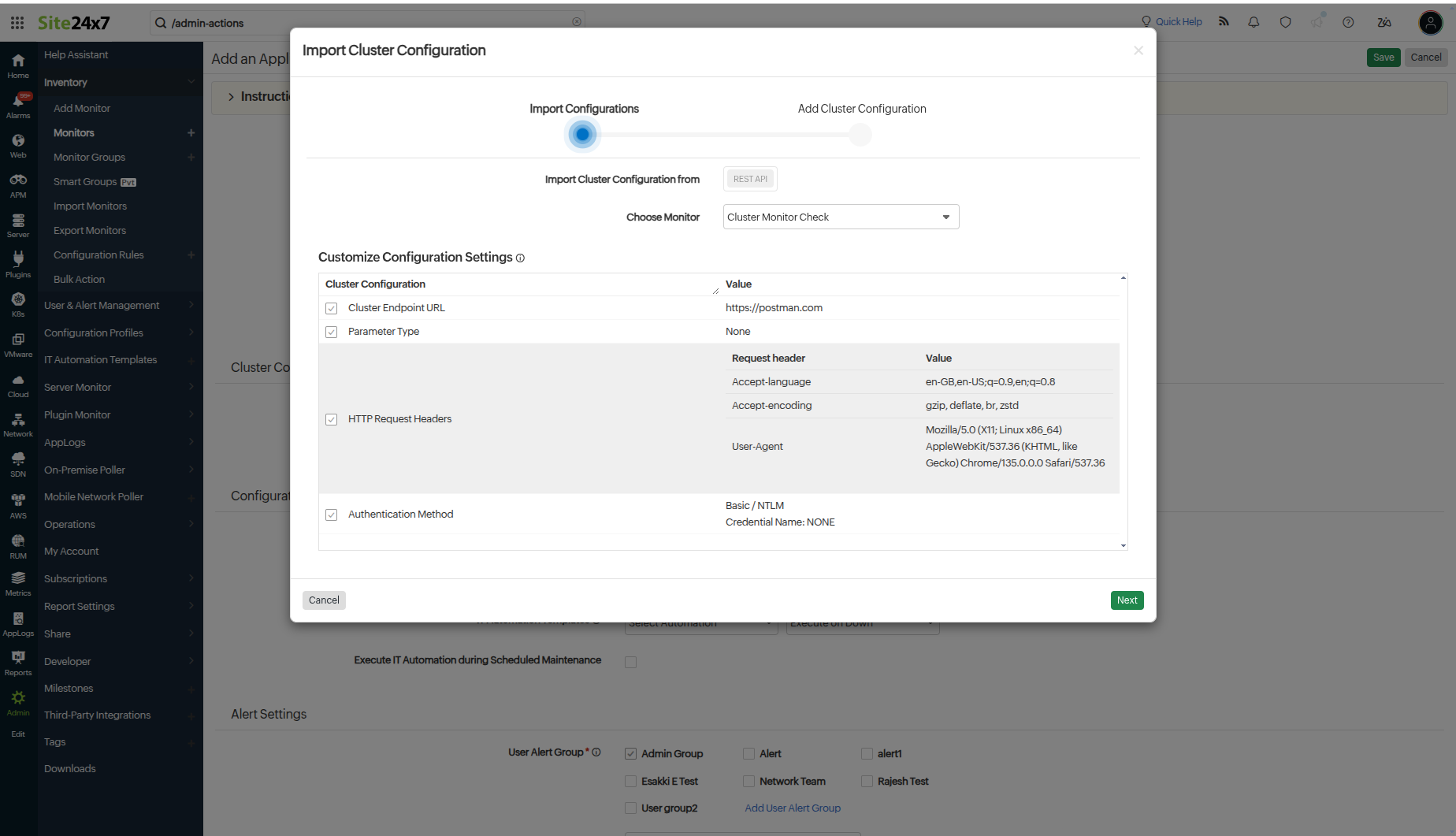 Import Configuration
