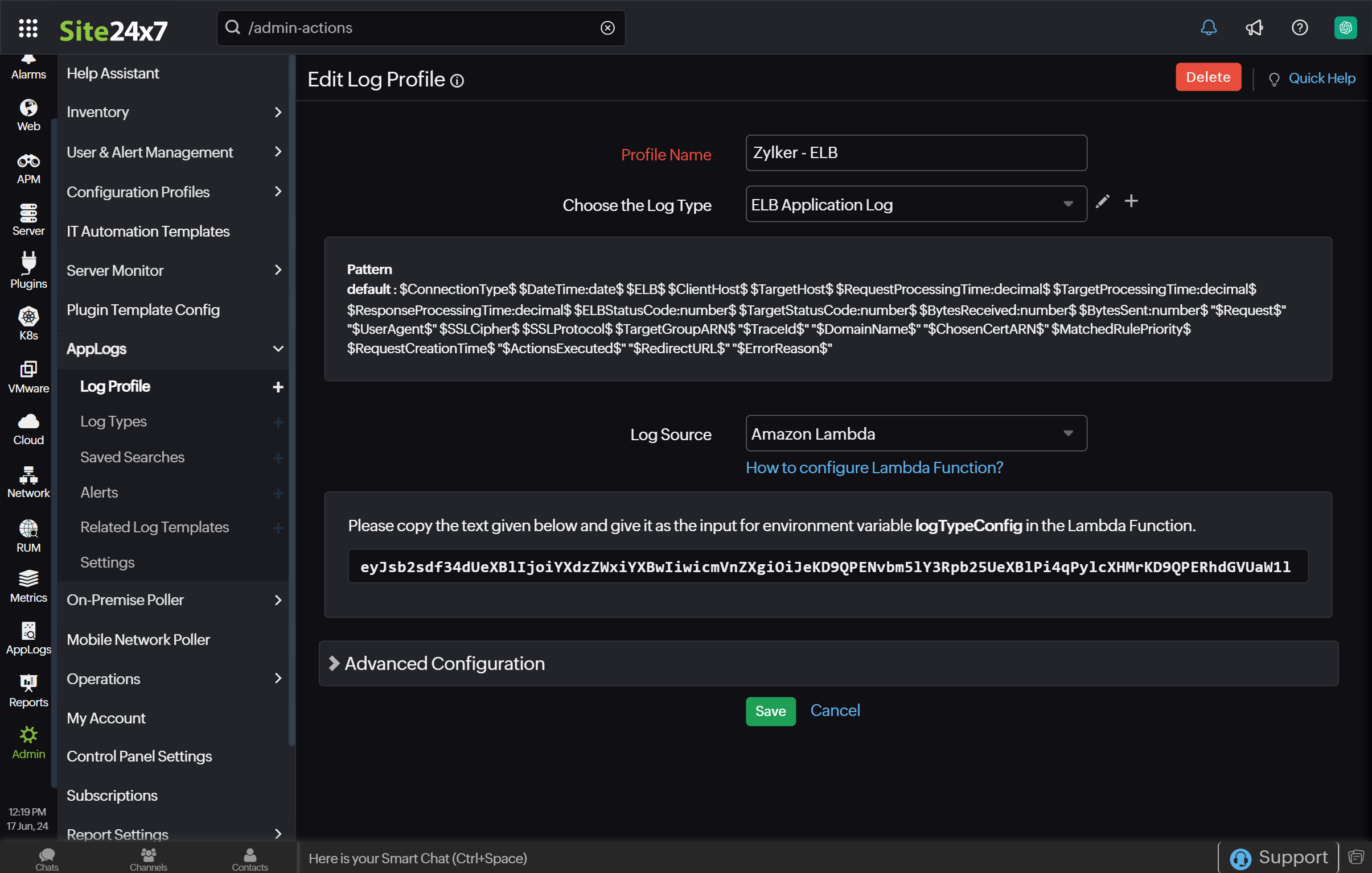 aws-log-profile AWS log profile