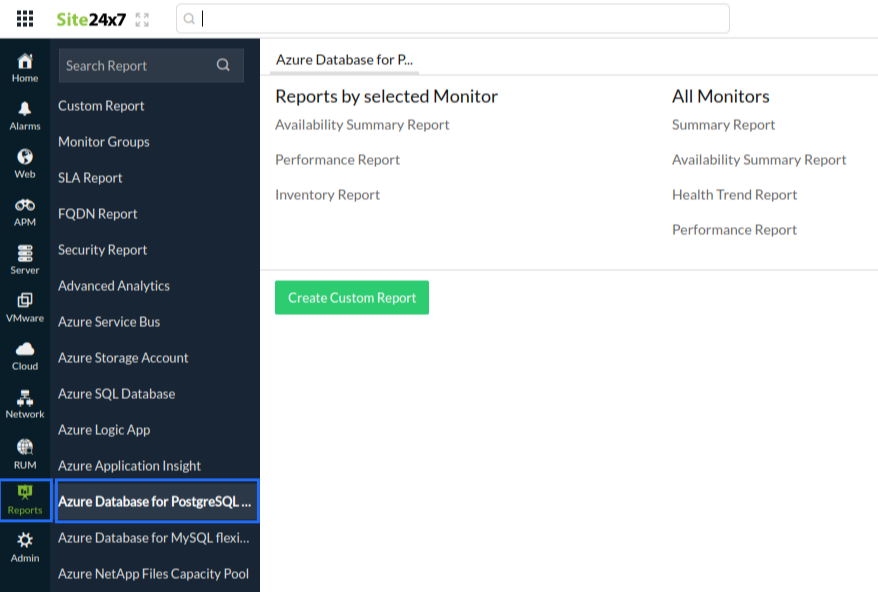 azure-postgresql-report azure postgresql report window