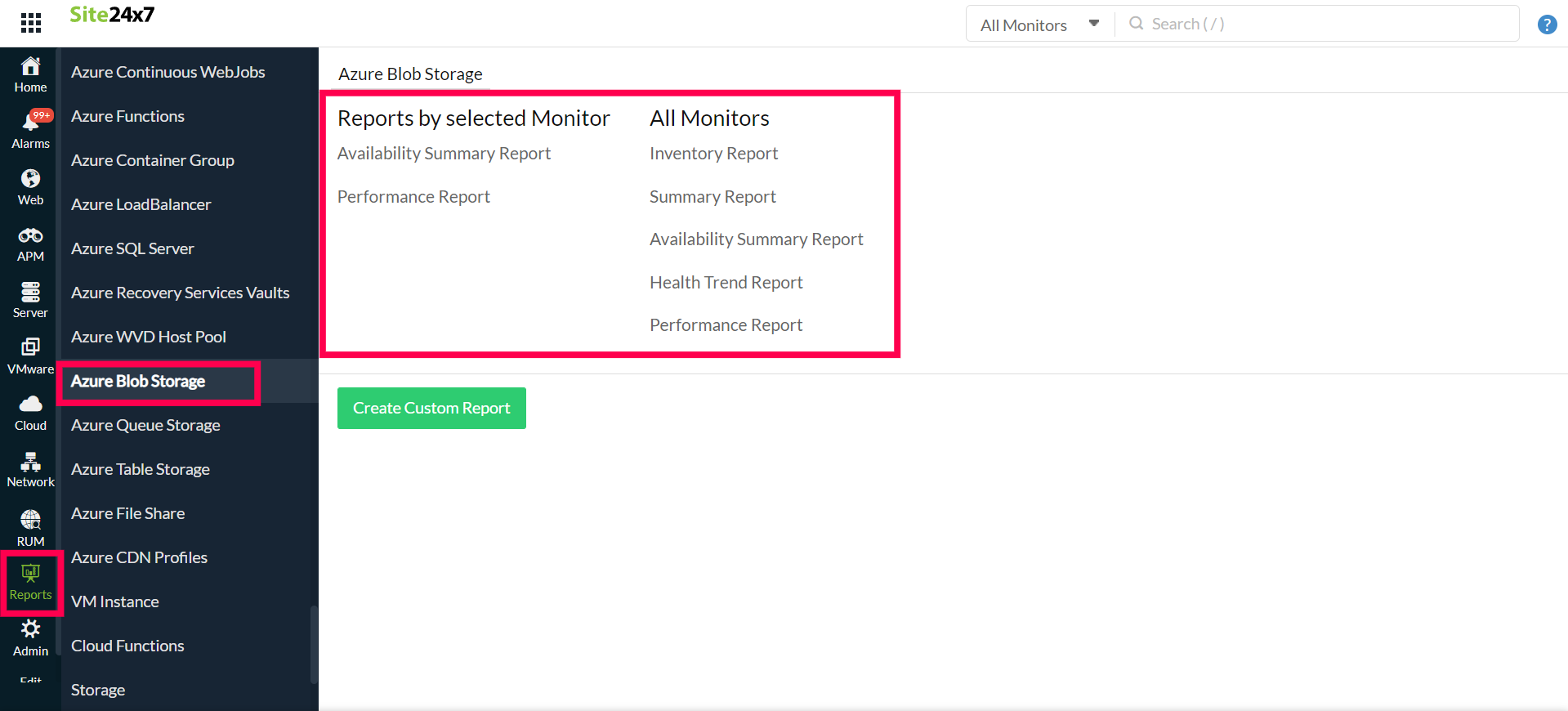 blob storage-reports Blob Storage Reports