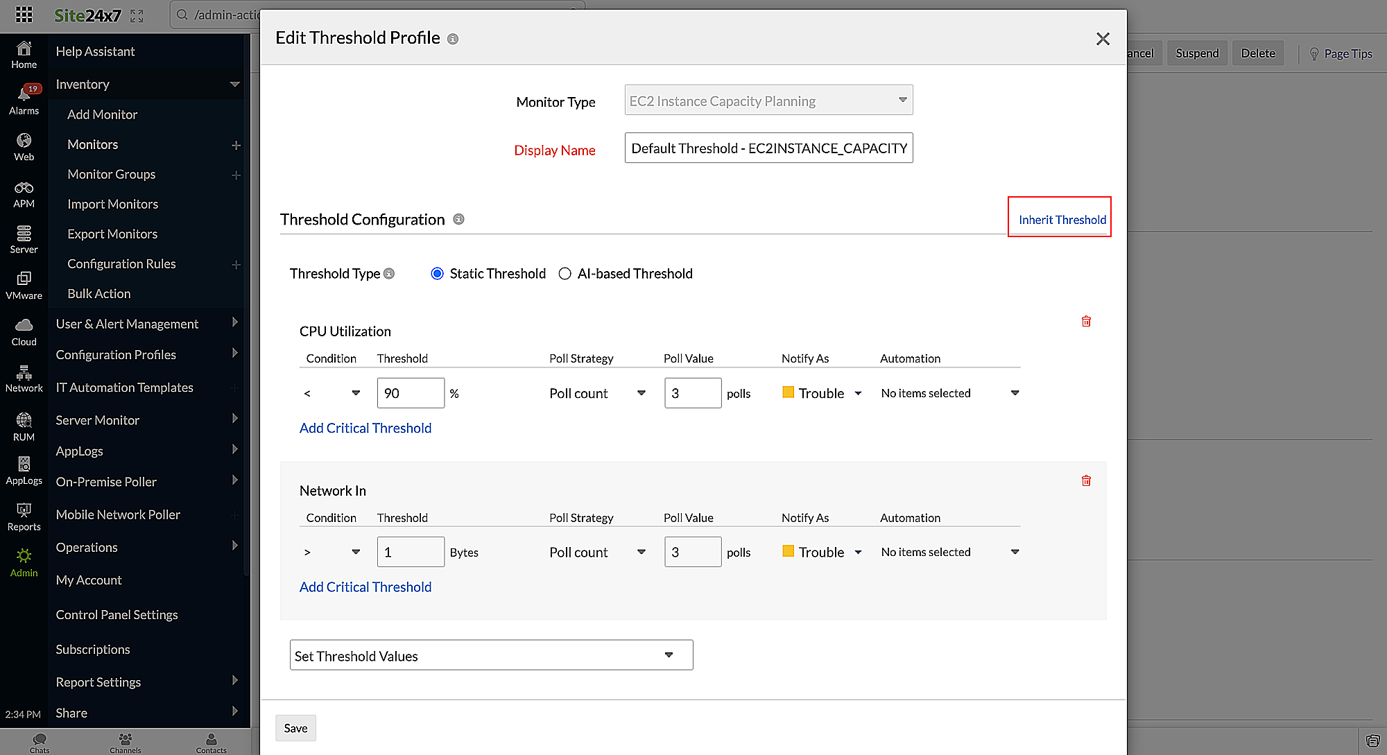 capacity-planning-inherit inherit threshold