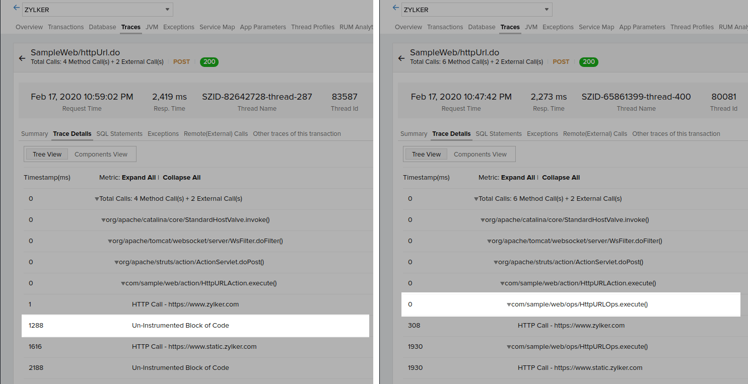 ci-edited Before and after custom instrumentation
