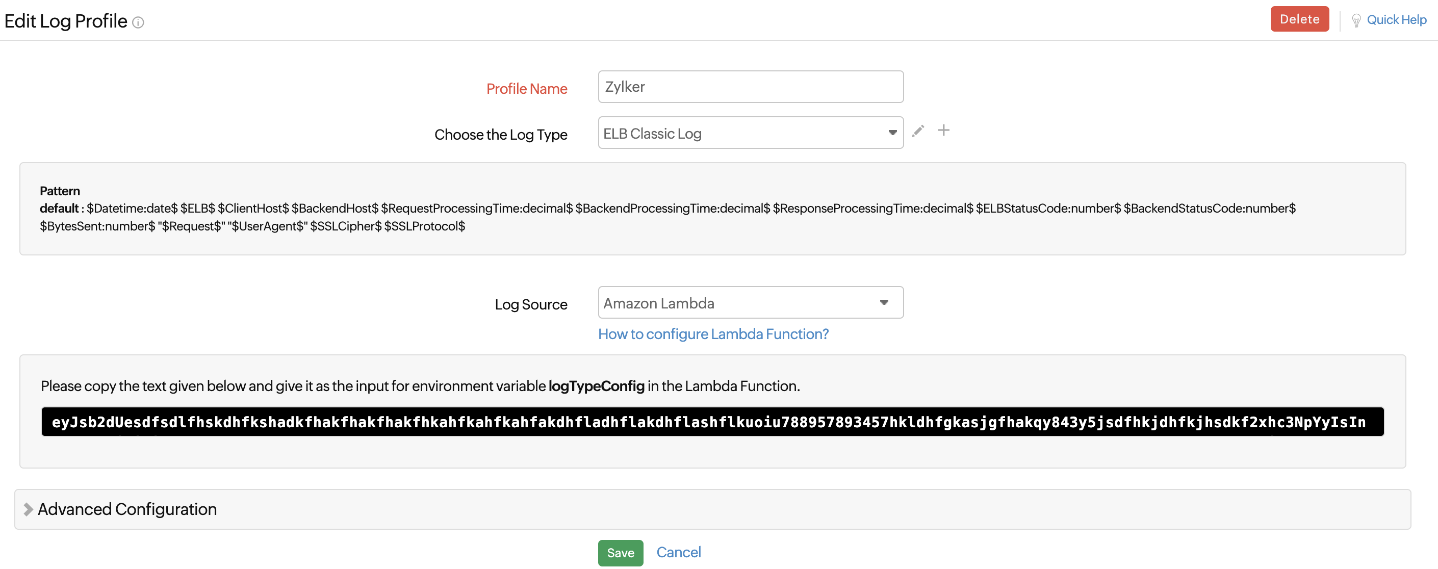 classic-elb logTypeConfig