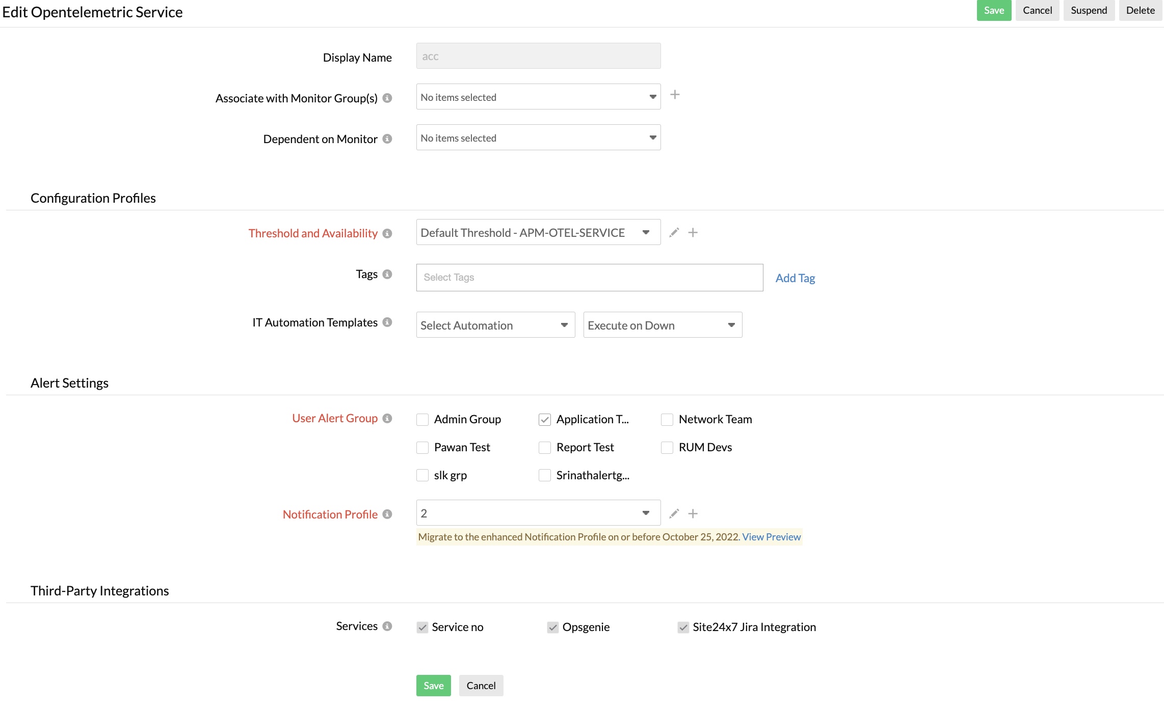 edit-opentelemetric-service Edit Opentelemetric service