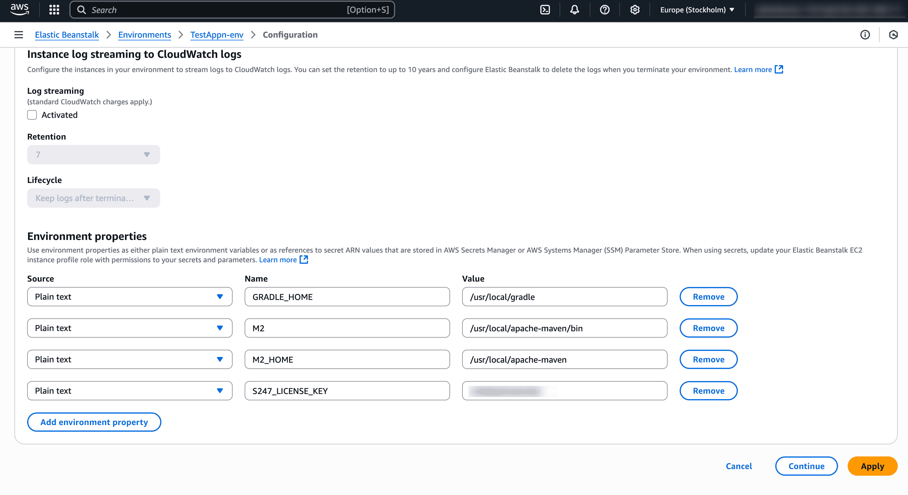 Environment properties