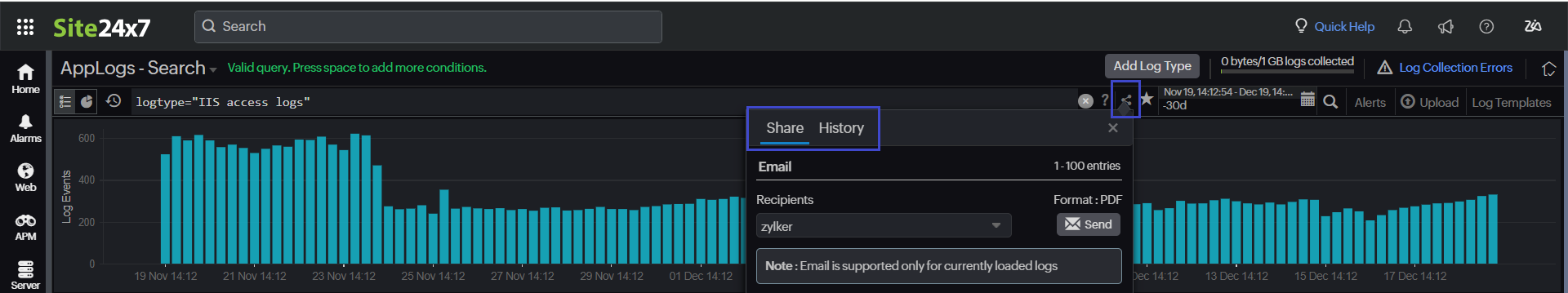export-logs Export and share logs