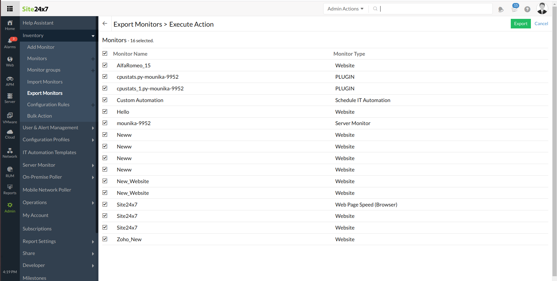 export-monitor-execute Learn how to export monitors