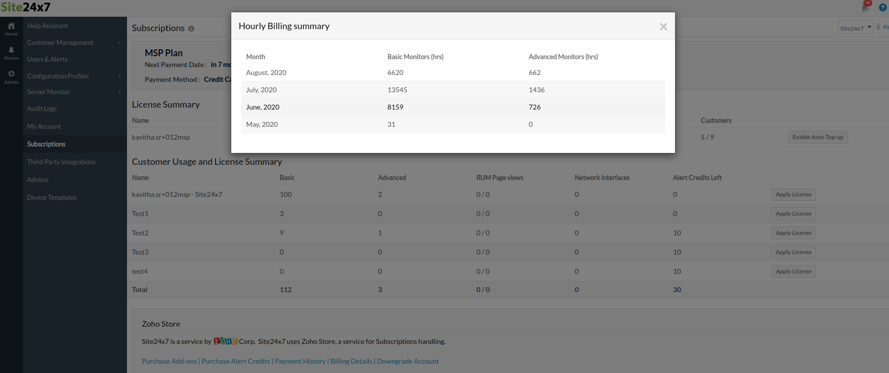 hourly-billing-summary-msp