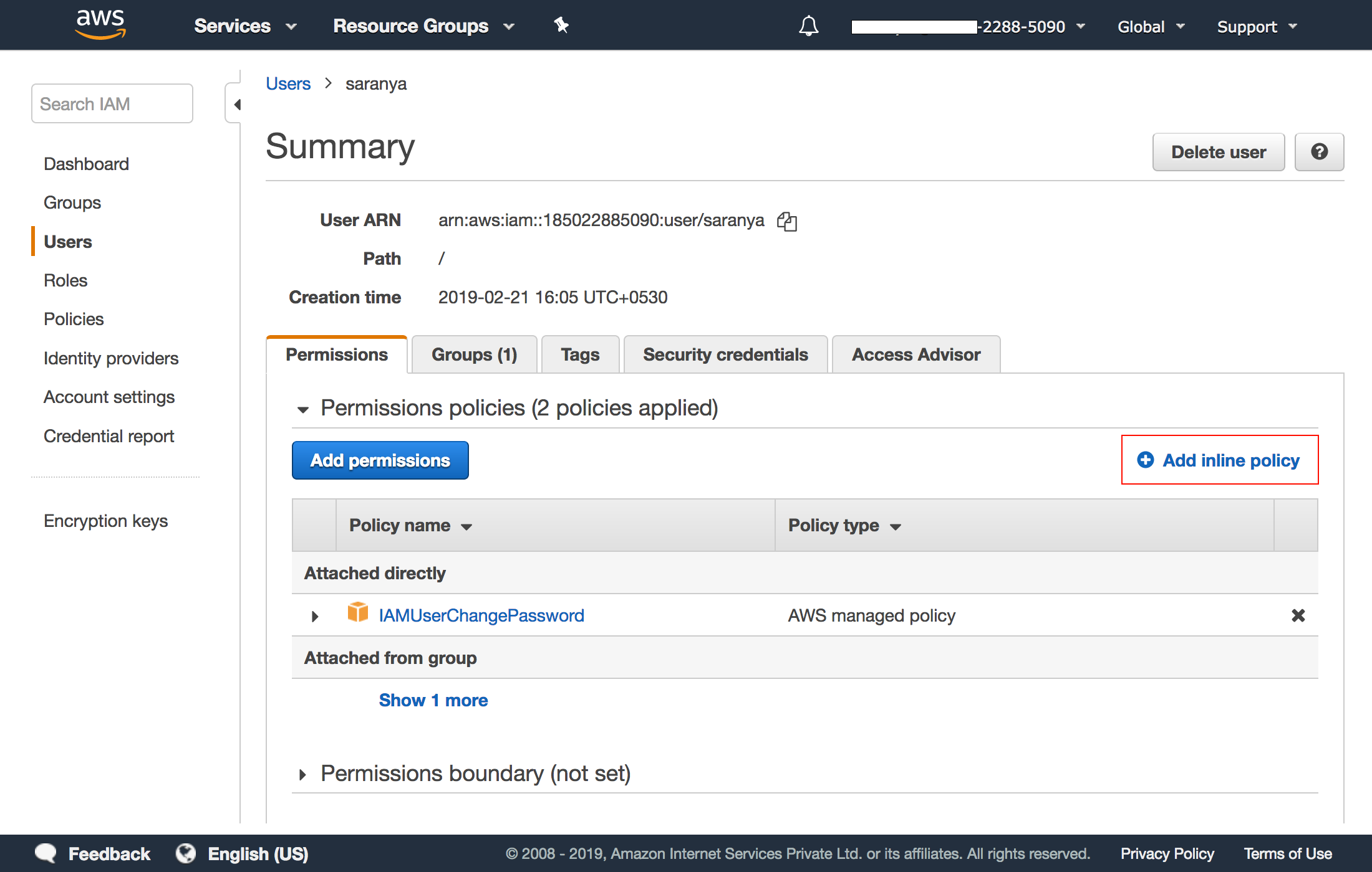 inline-policy Inline policy