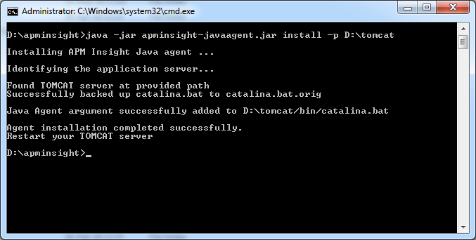 install command APM Insight Java agent troubleshooting