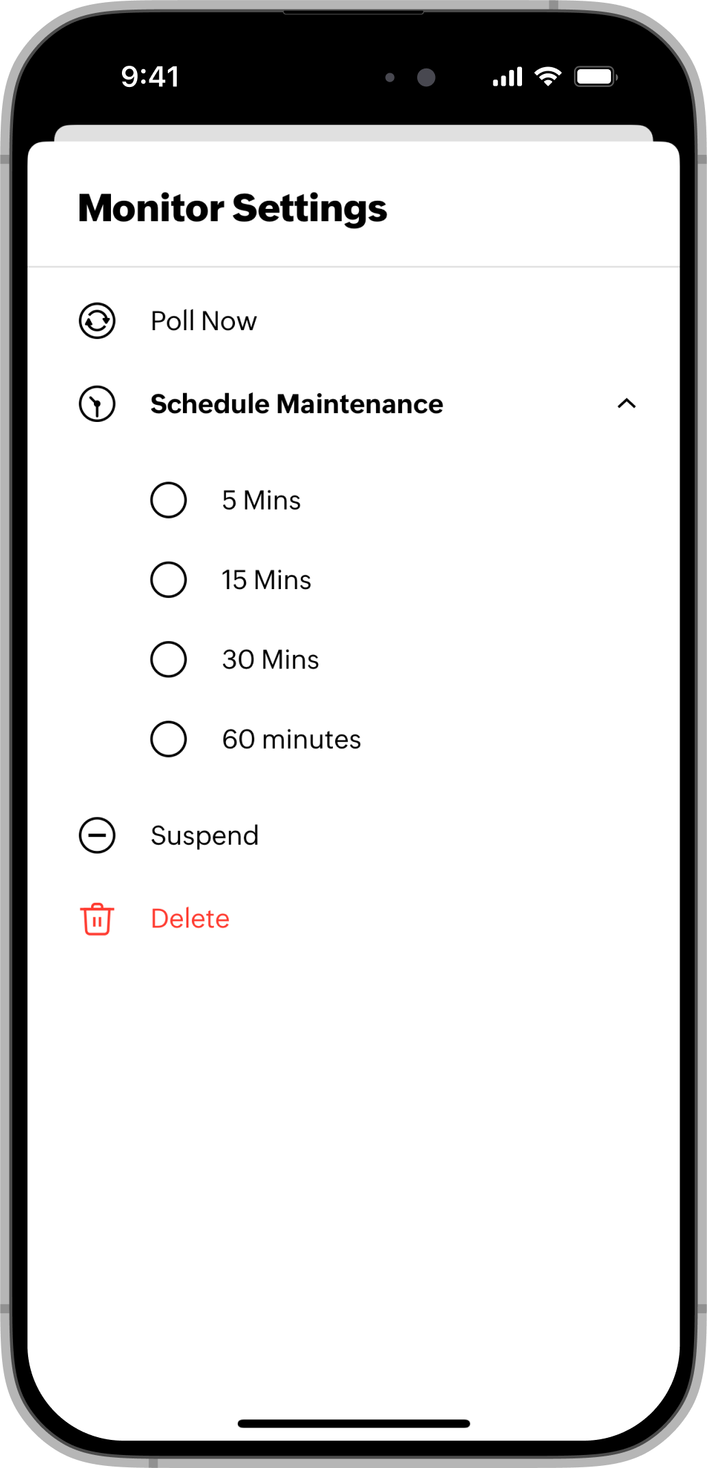 Monitor Settings iOS Monitor Settings iOS
