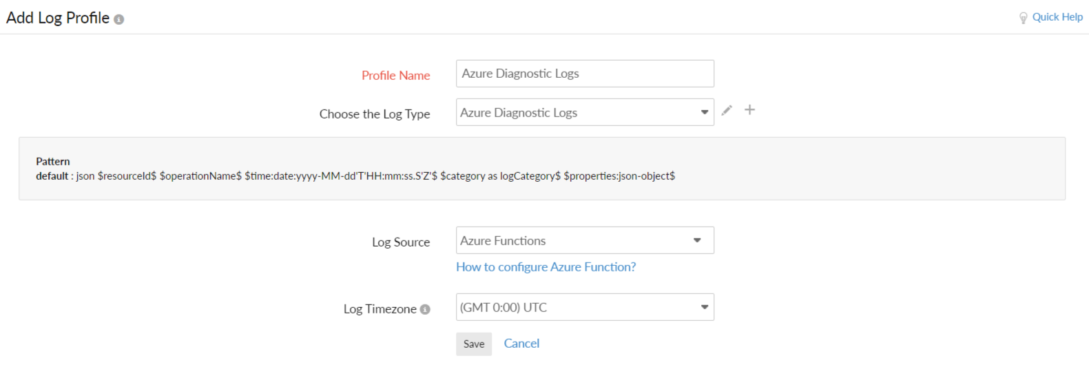 logs-azure-profile Creating a Log Profile