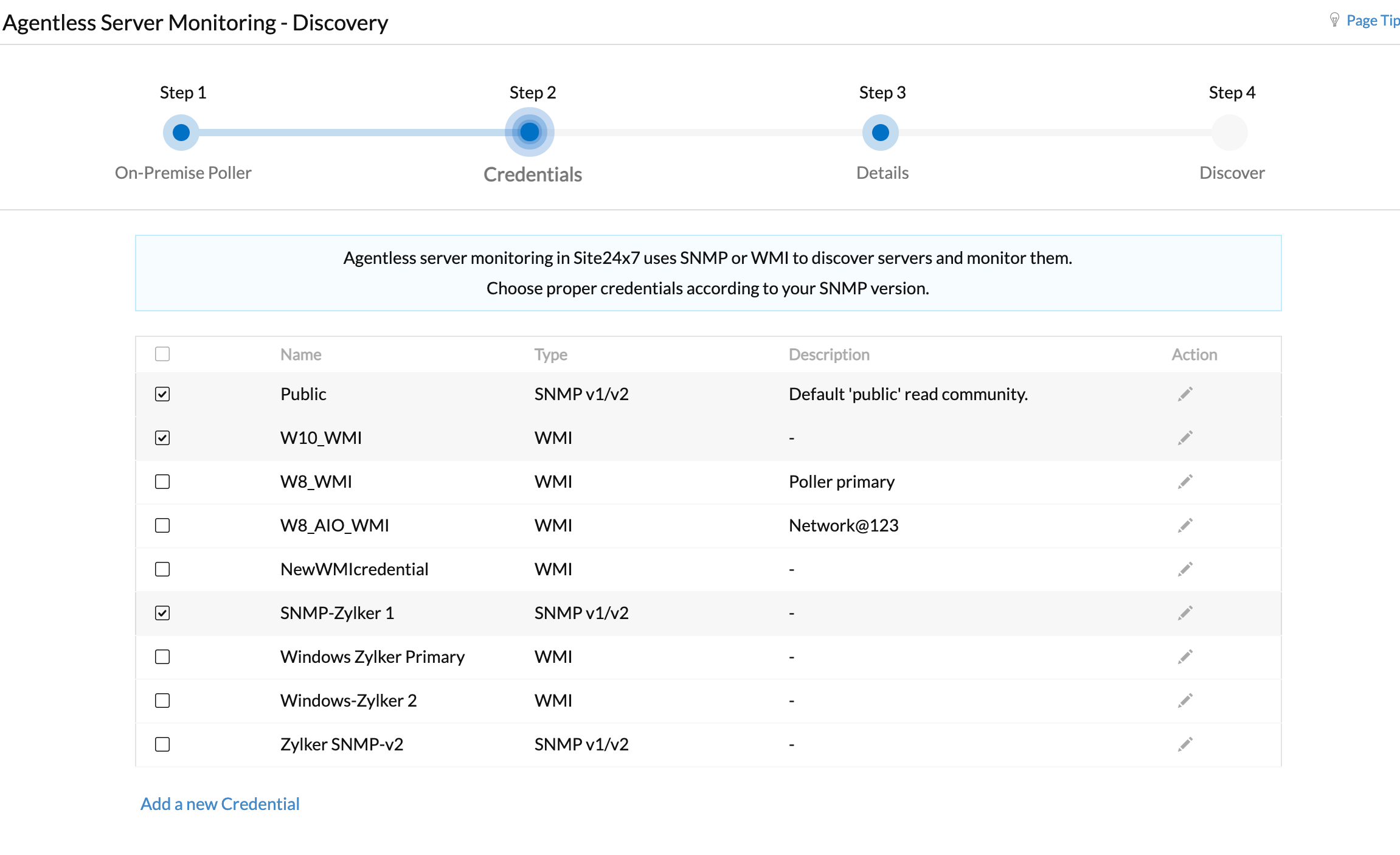 multiple-credential-wmi Choose multiple credentials for adding devices