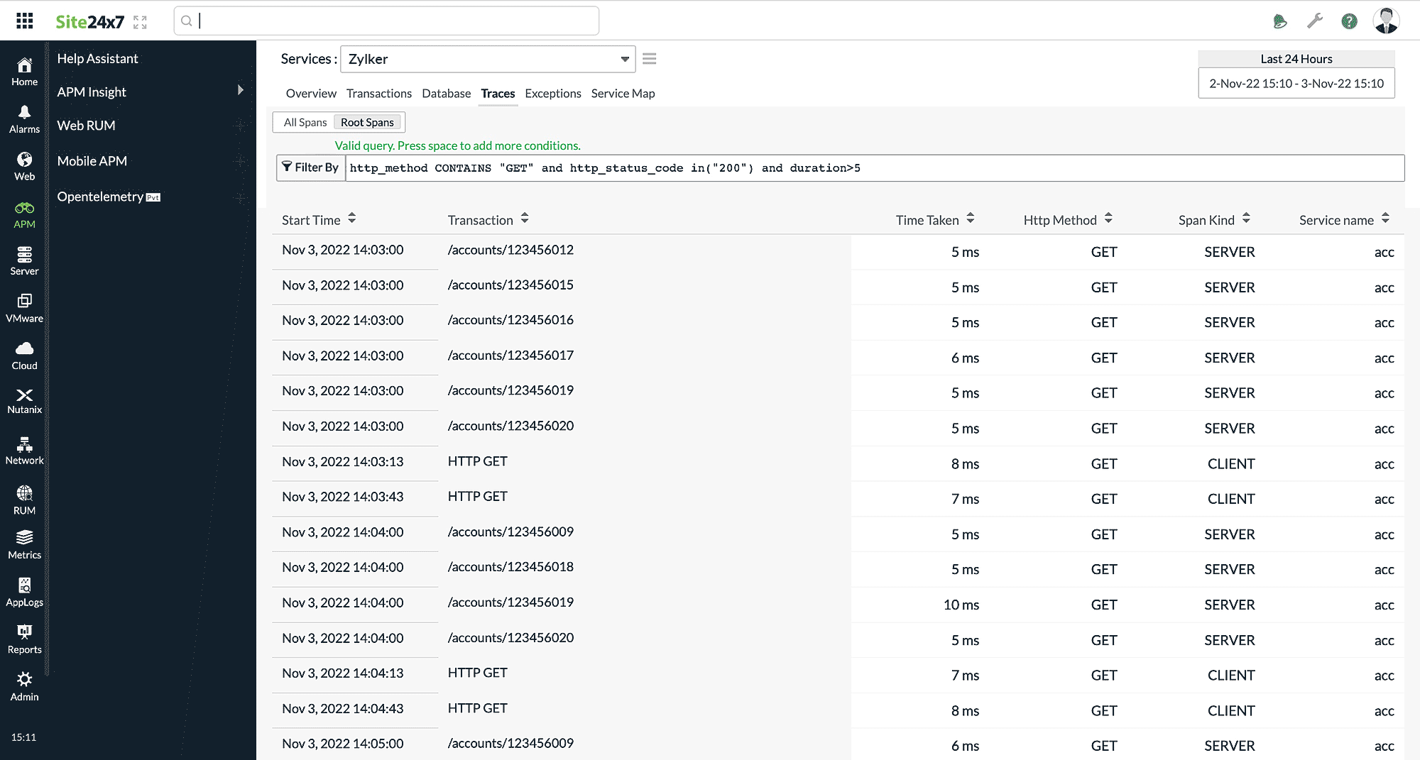 otel-traces-filter-by Filter By option in Traces tab of Opentelemetry