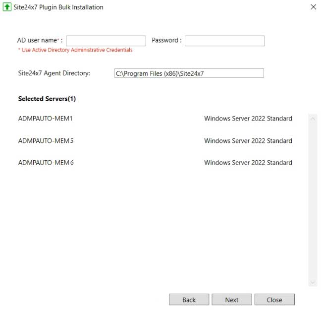 plugin bulk install ad credentials