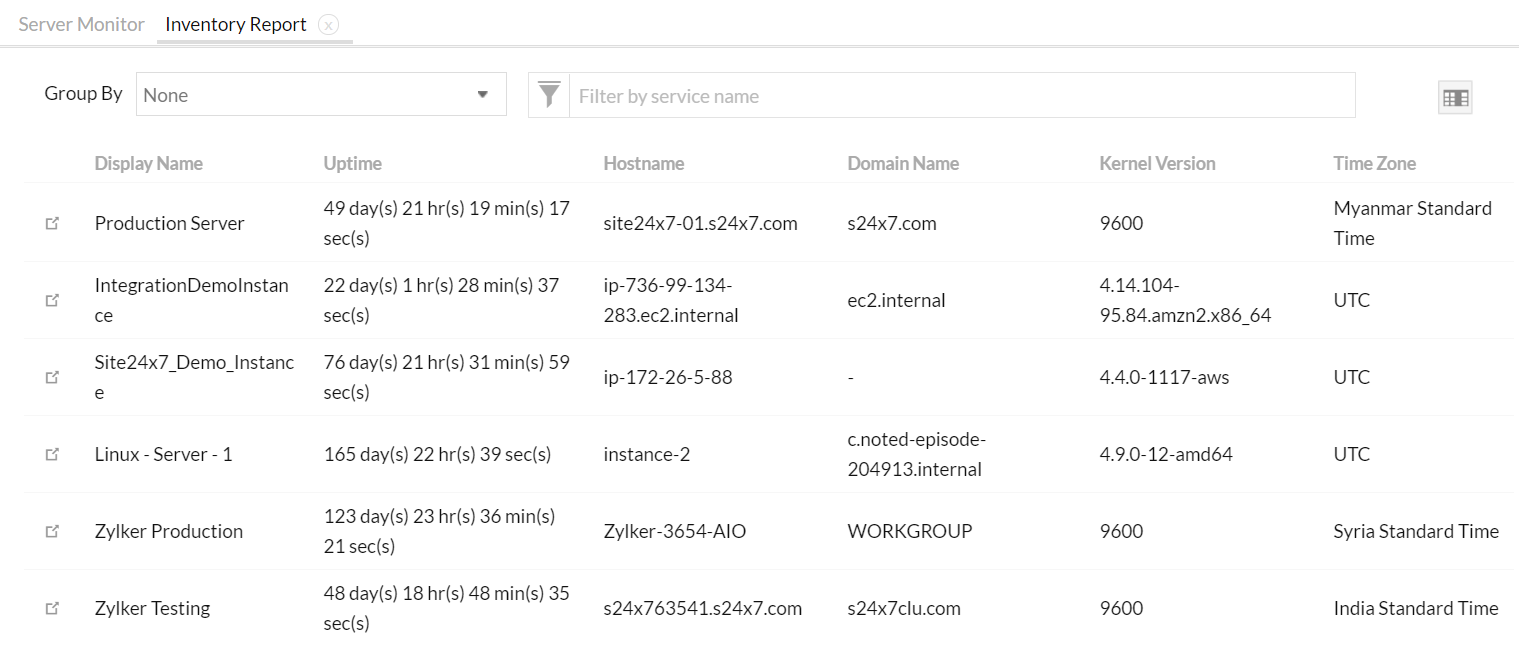 report-server-inventory Server Inventory Report