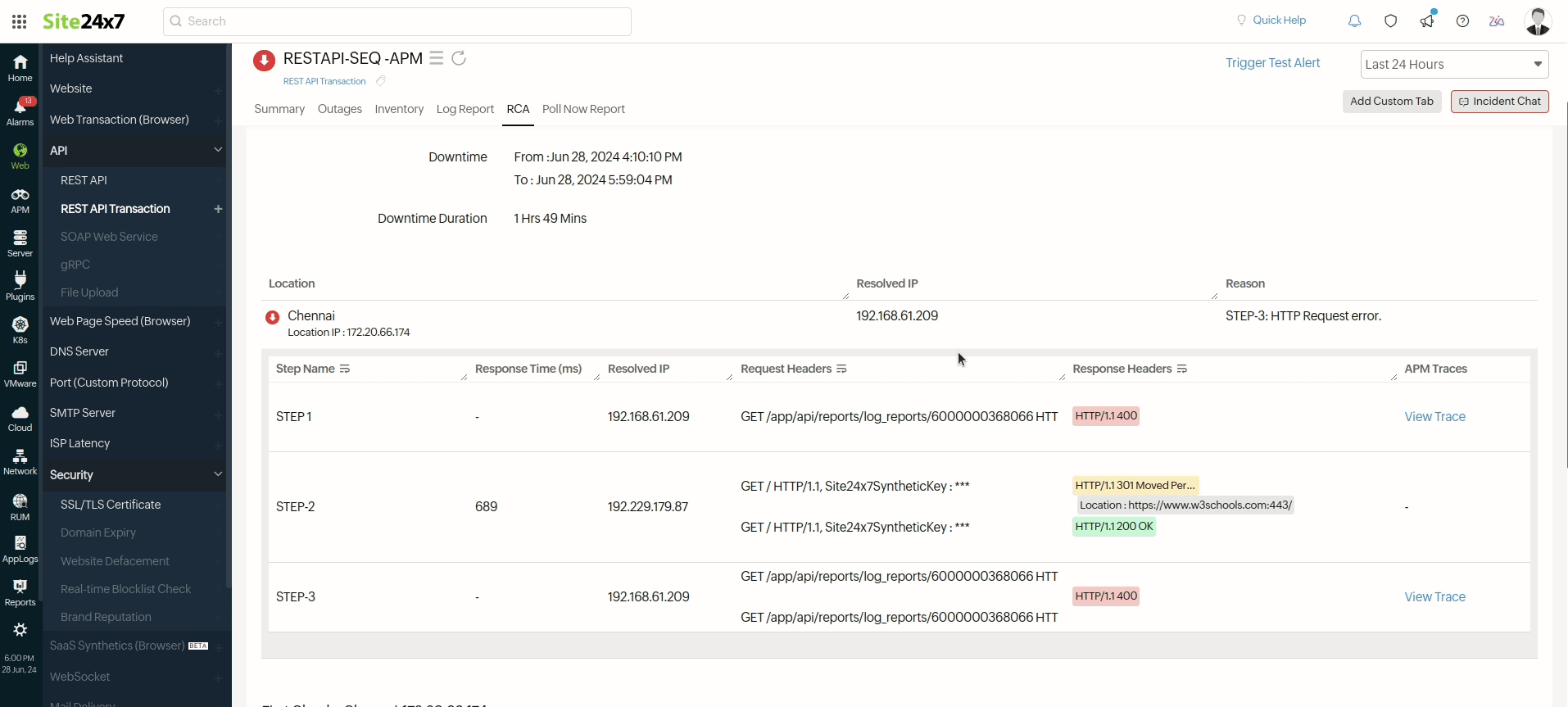 REST API Transaction APM Traces REST API Transaction APM Traces Image