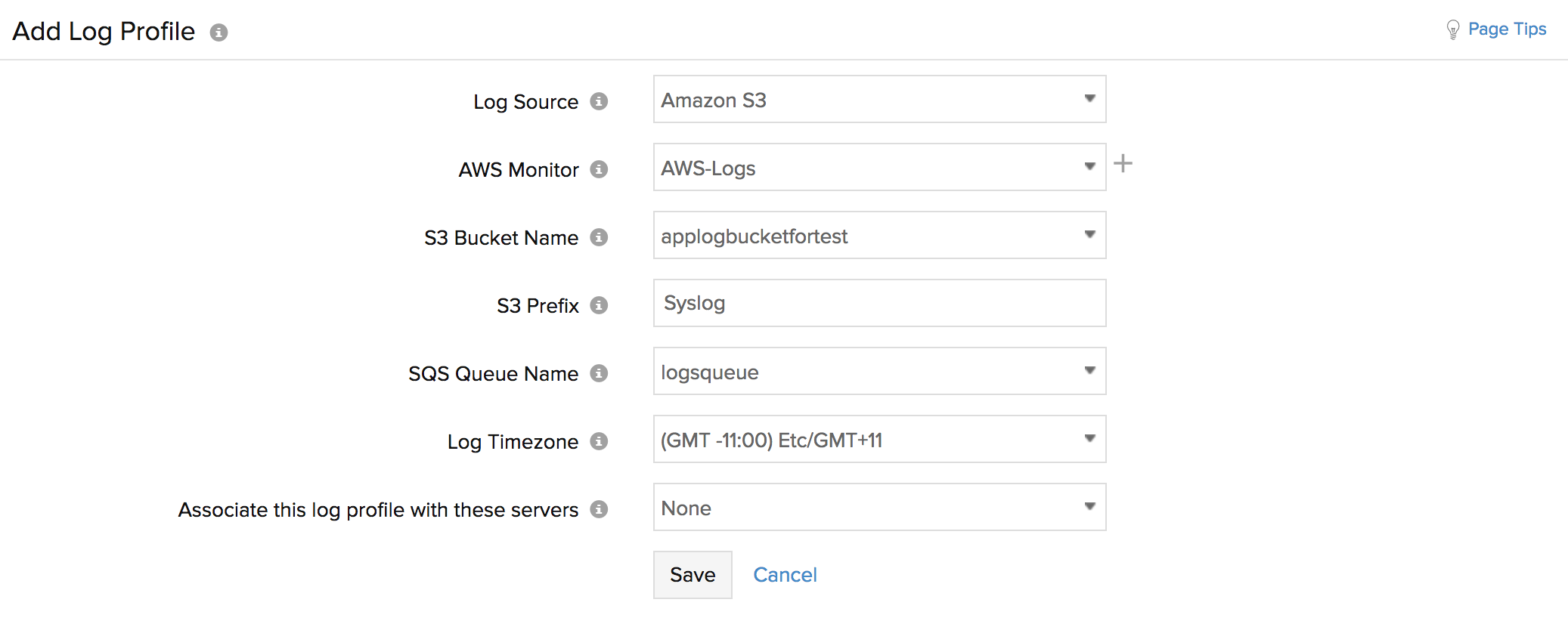 s3-logs Add log profile