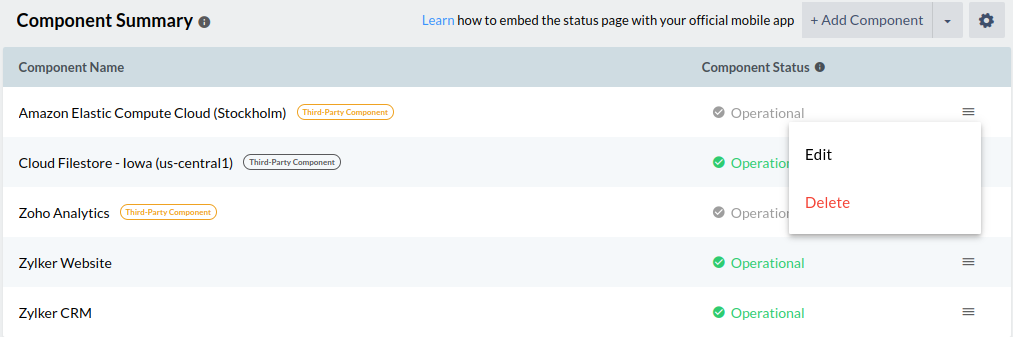 Component Summary