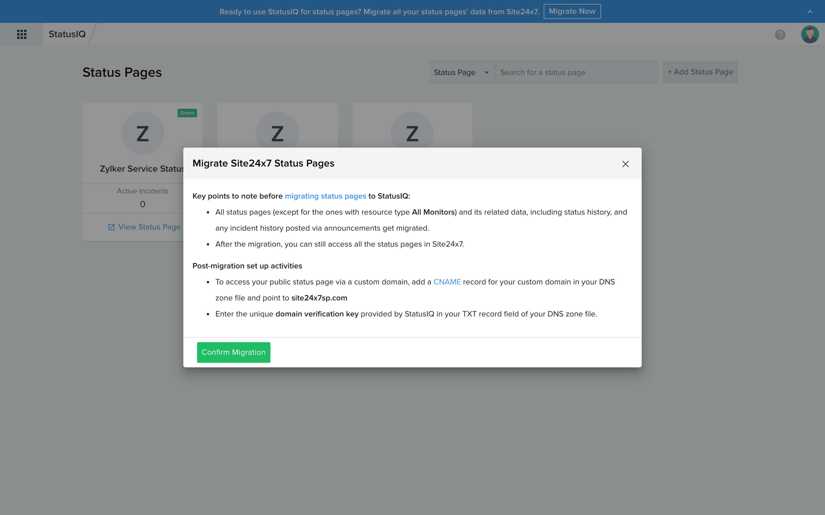 migrate-to-statuspage Learn how to migrate your status pages