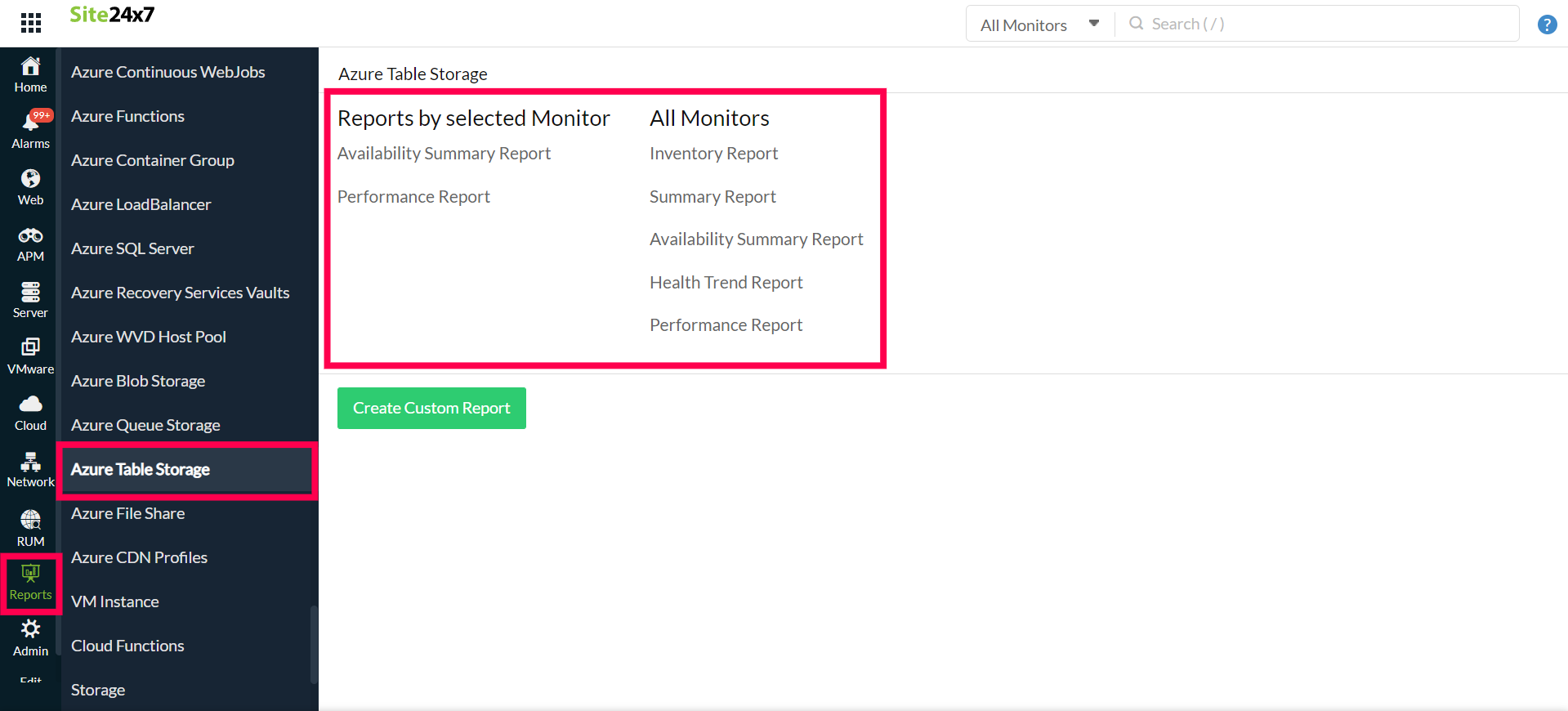 table-storage-reports Table Storage Reports